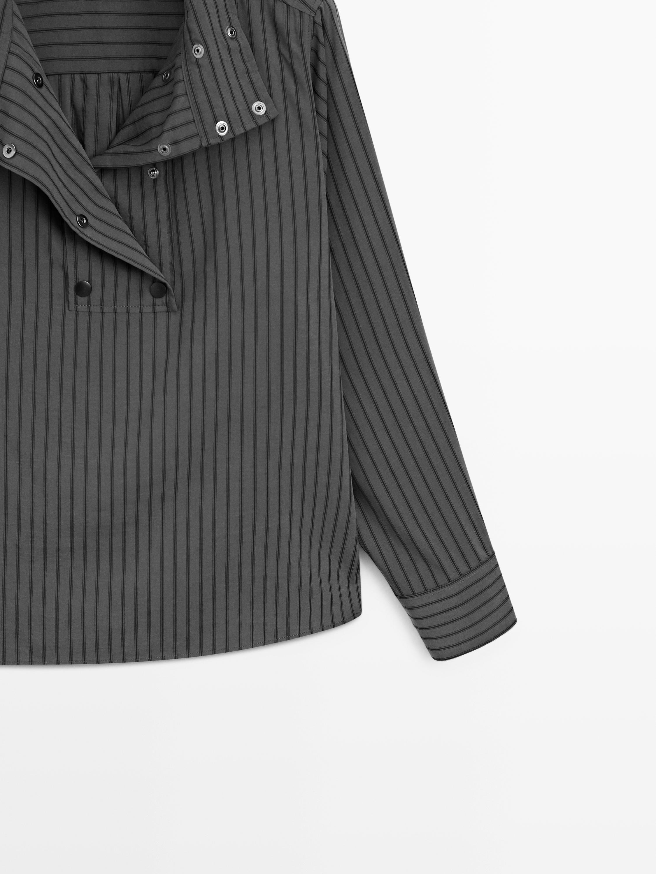Striped flowing shirt with collar detail